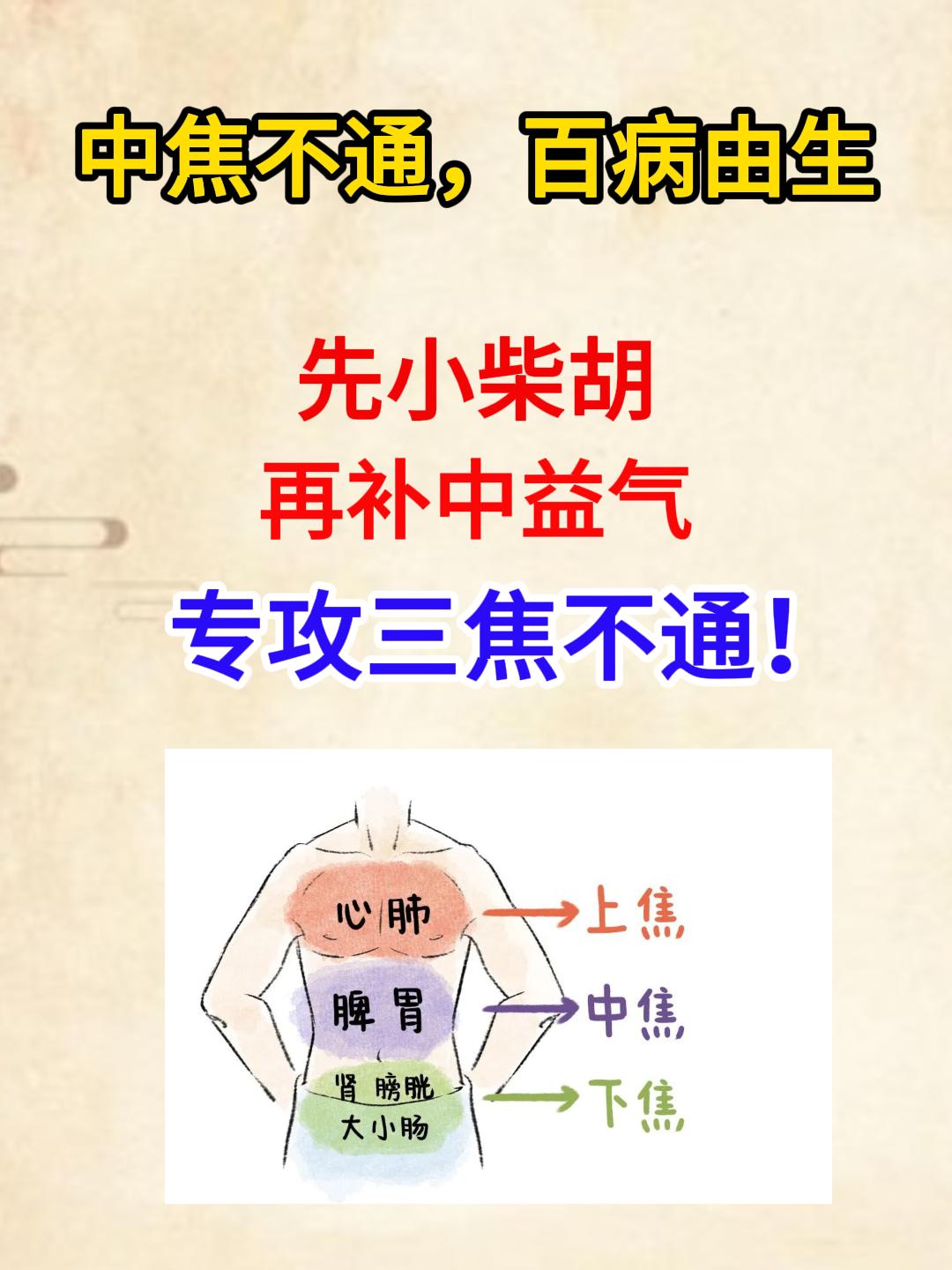 先小柴胡，再补中益气，专攻三焦不通！[给力][给力][给力]


从中医的角度来