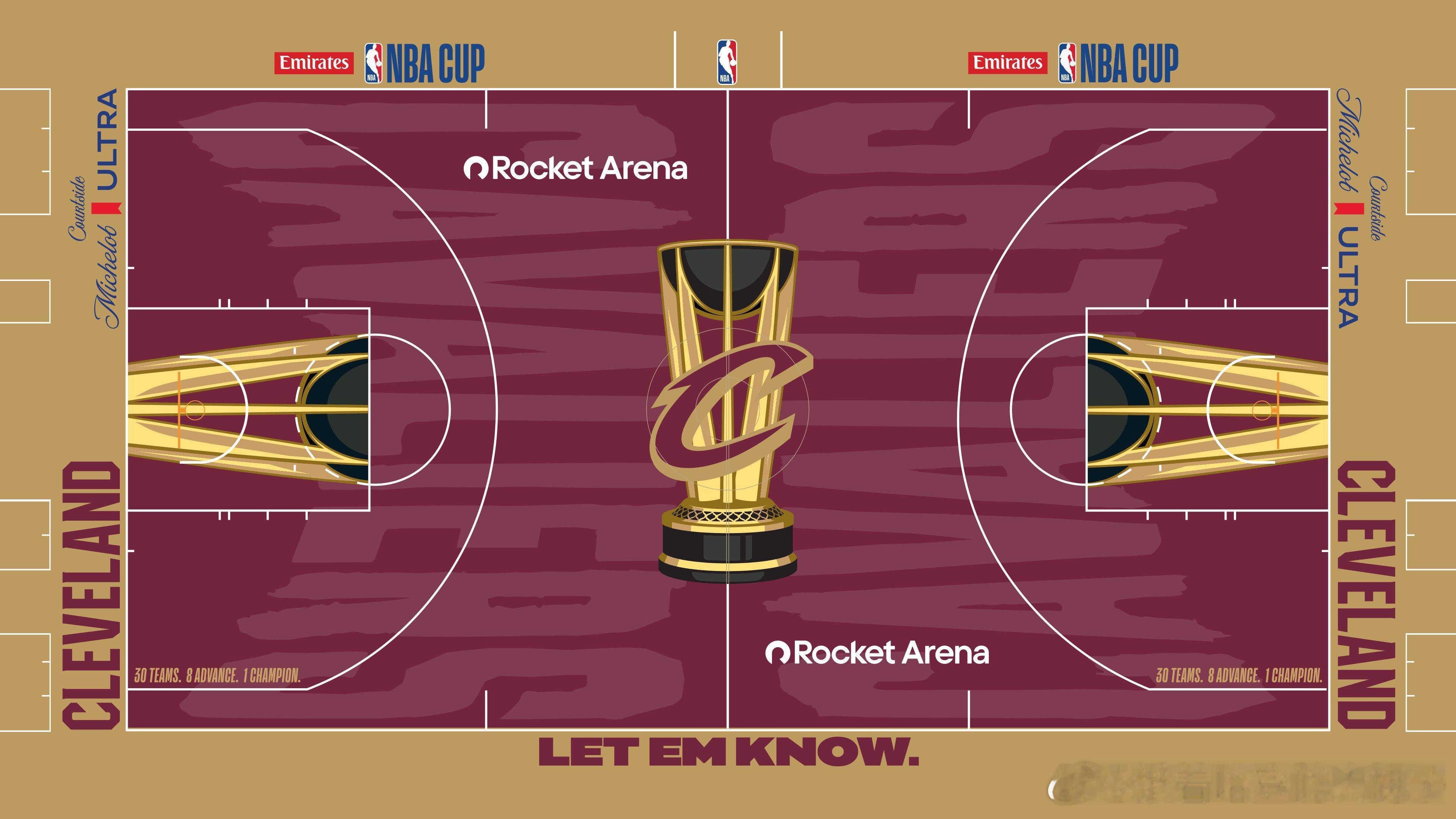 NBA[超话]nba杯克利夫兰骑士 骑士队的NBA杯版地板，你们觉得如何？[思考