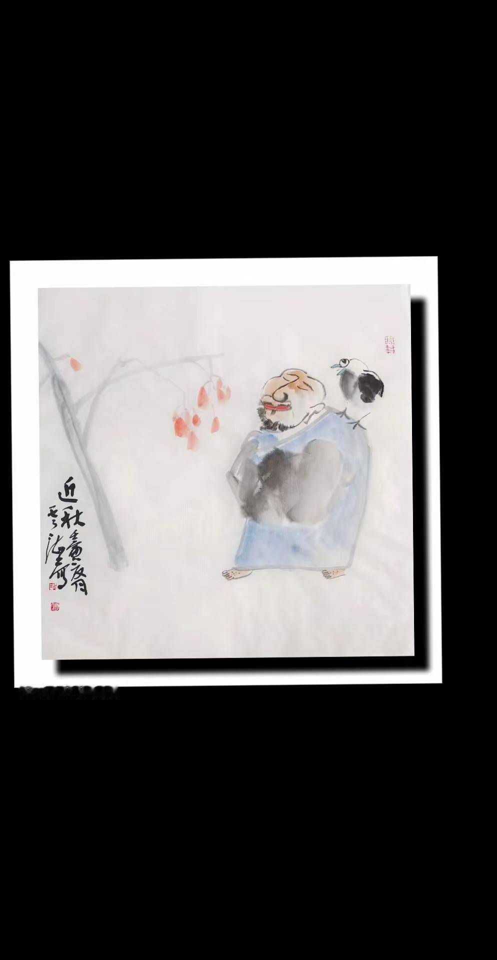 徐州胡氏写意人物画旧作国画传承 禅画小品 水墨传承 国画童子