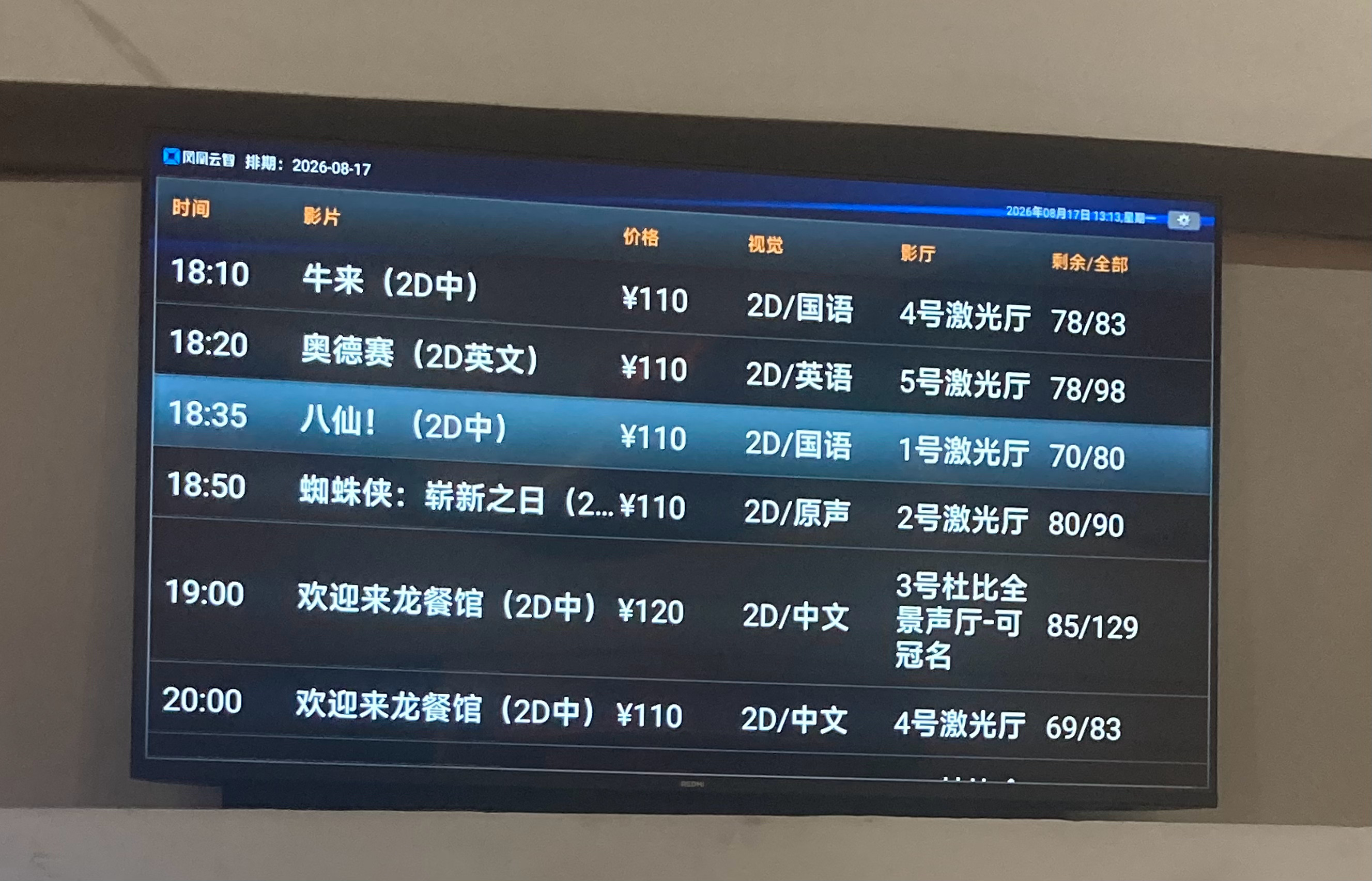 走进电影院：我看看二三十块的《牛来》怎么事看了看票价：是我冒昧了