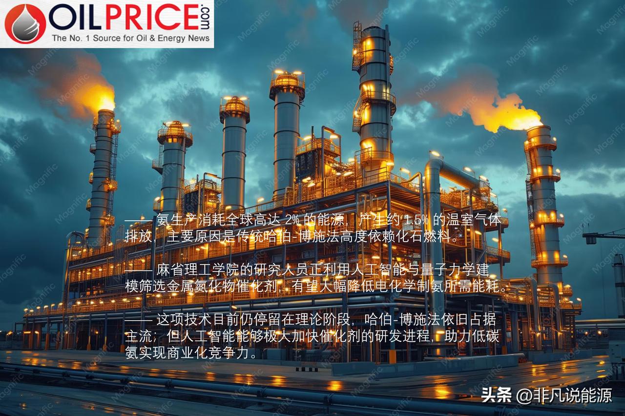 麻省理工学院借助人工智能，挑战沿用百年的大规模制氨工艺

氨生产消耗全球高达 2