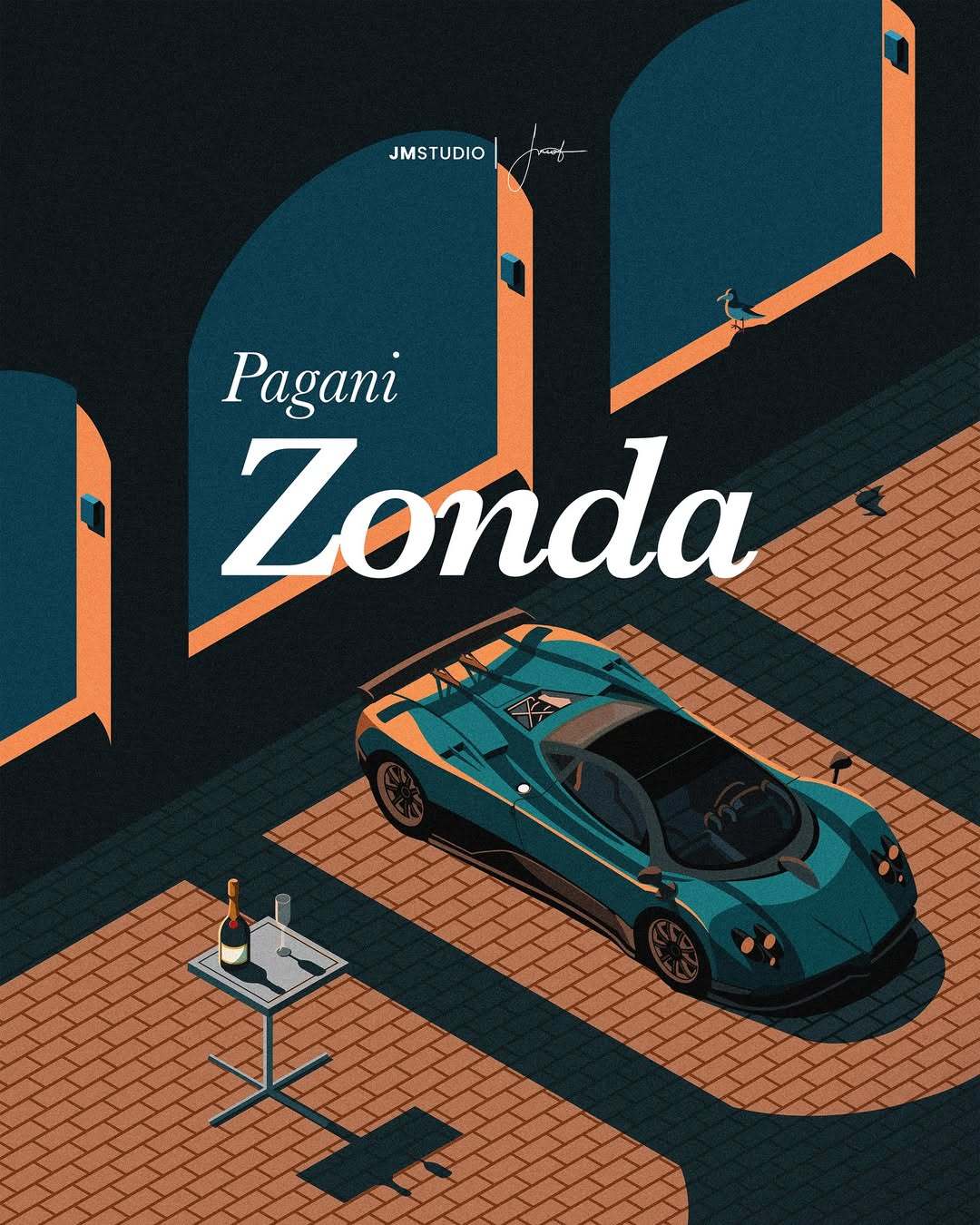 一天一张文艺照 汽车插画分享～（Via JMSTUDIO ） 