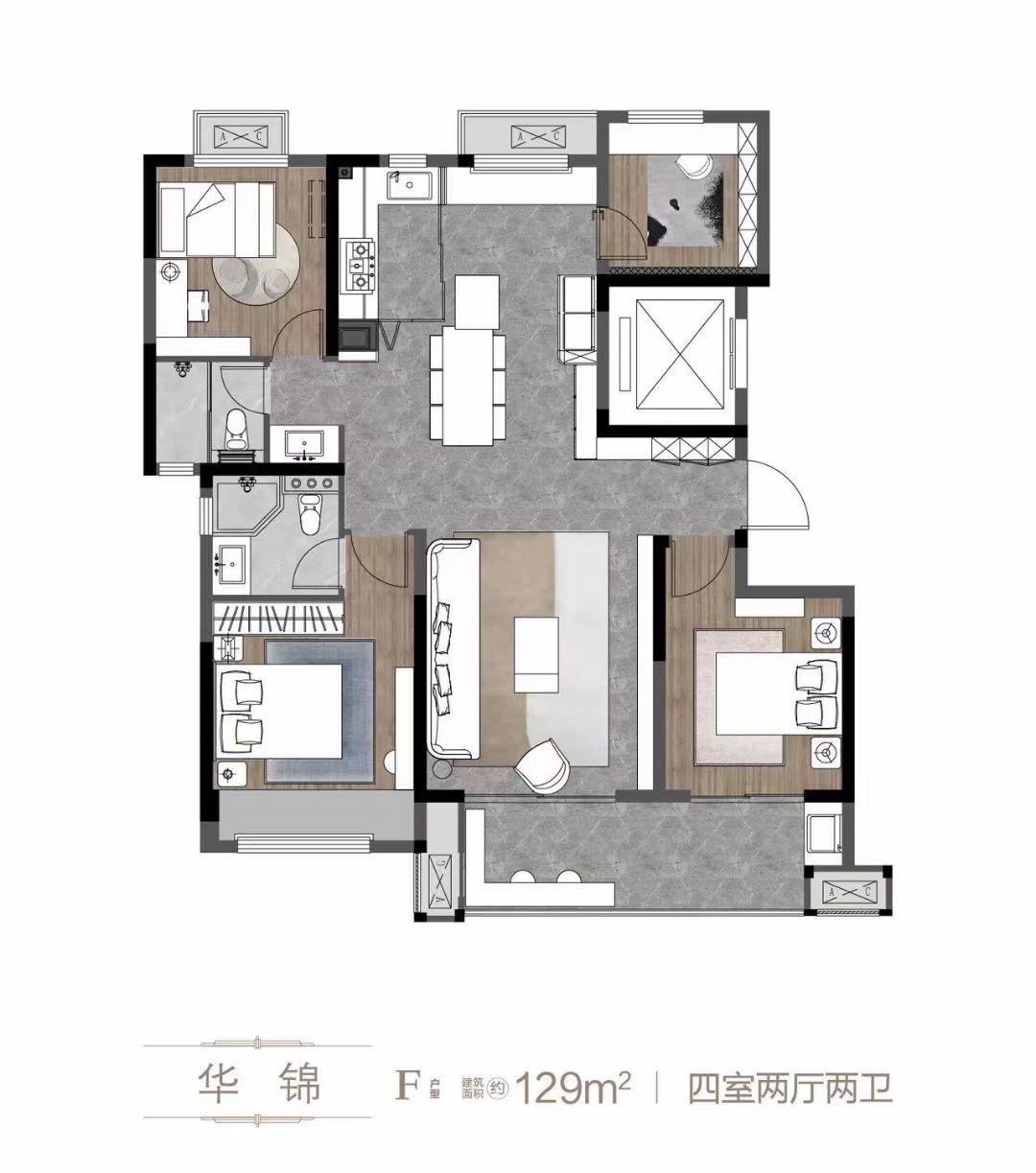 滨河国际新城，单价16000
129平4房，4角卧室，精装修
今年买，今年住郑州
