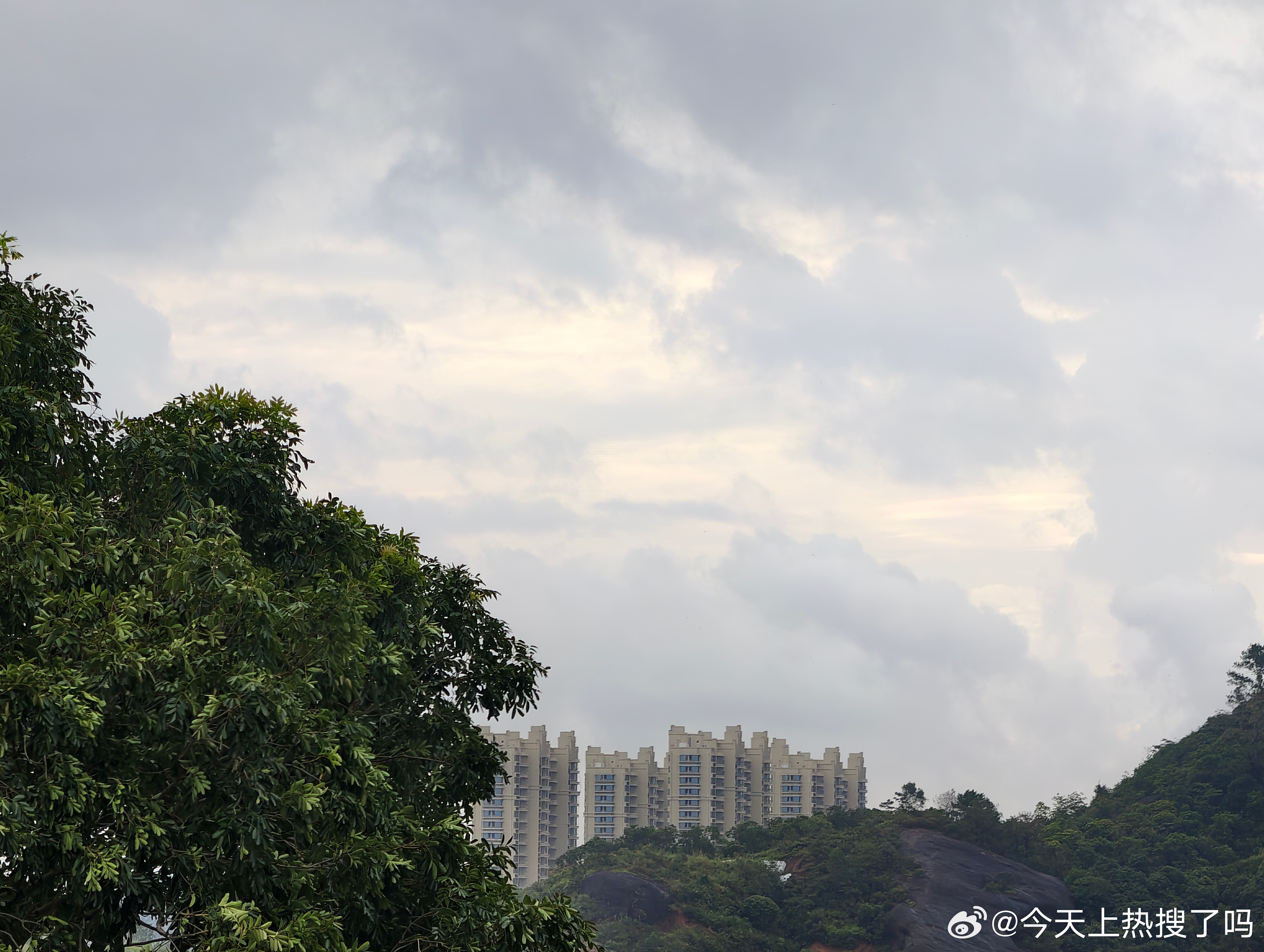 每天早起打卡早，台风过后，阴天 