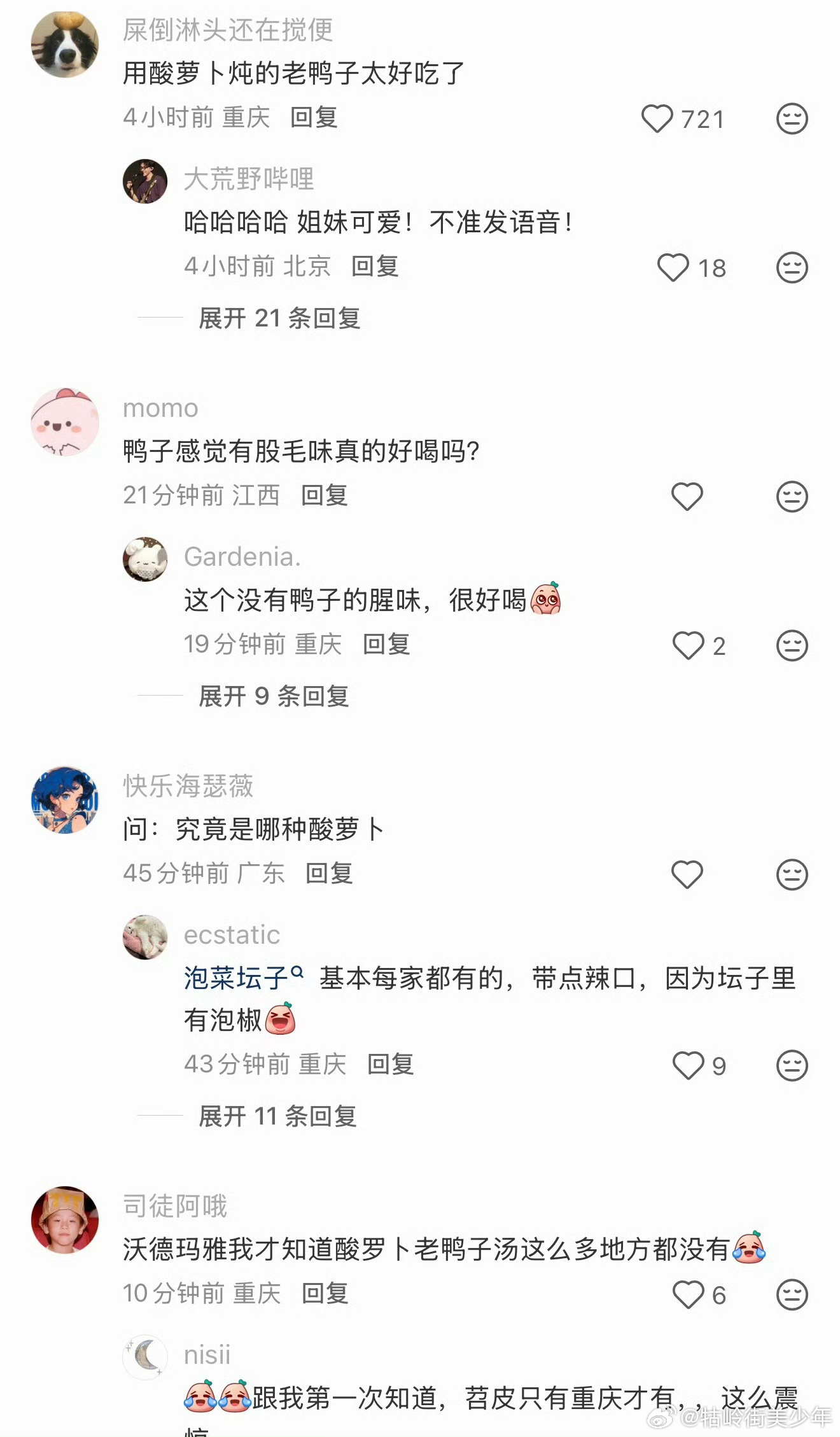 怎么还有酸萝卜老鸭汤方便面？从来没吃过也没听到过……酸萝卜老鸭汤