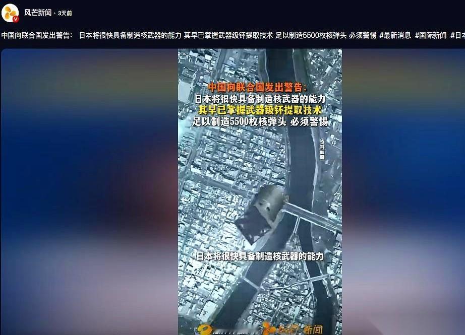 日本的仓库里，可能藏着5500枚核弹的原料。
这不是什么坊间传闻。是中国代表团，