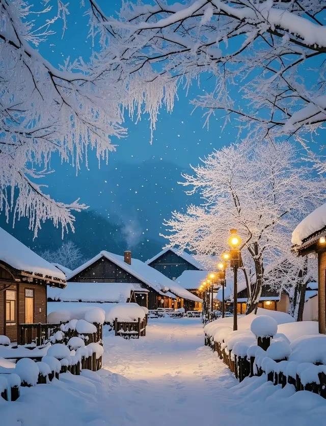 人间最美是金秋，
冬天景色更不错。
雪花飘飘漫天舞，
把酒品味人烟火。