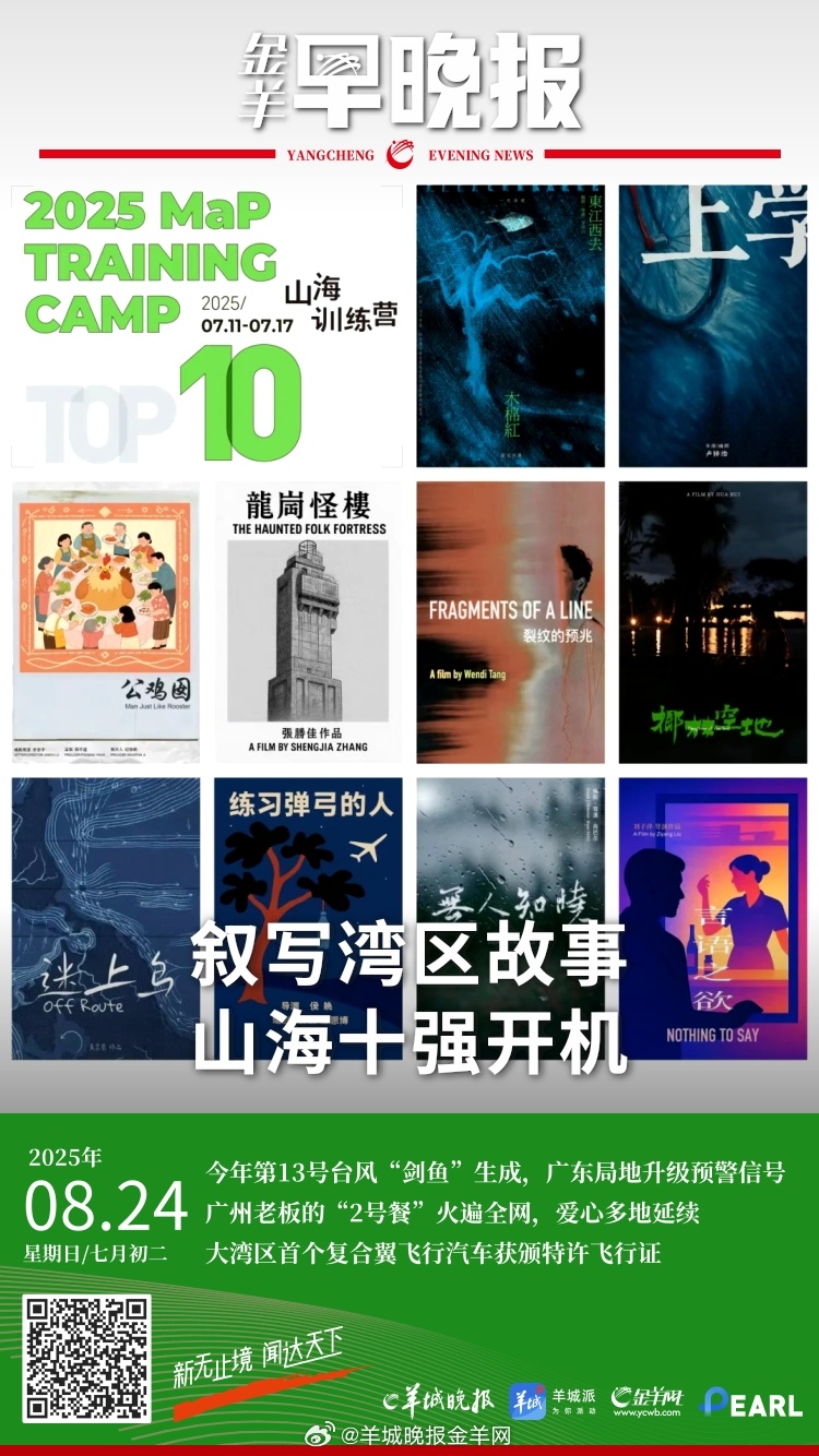#金羊早晚报# 2025山海计划十强短片正式开机，青年导演用影像书写湾区故事；《