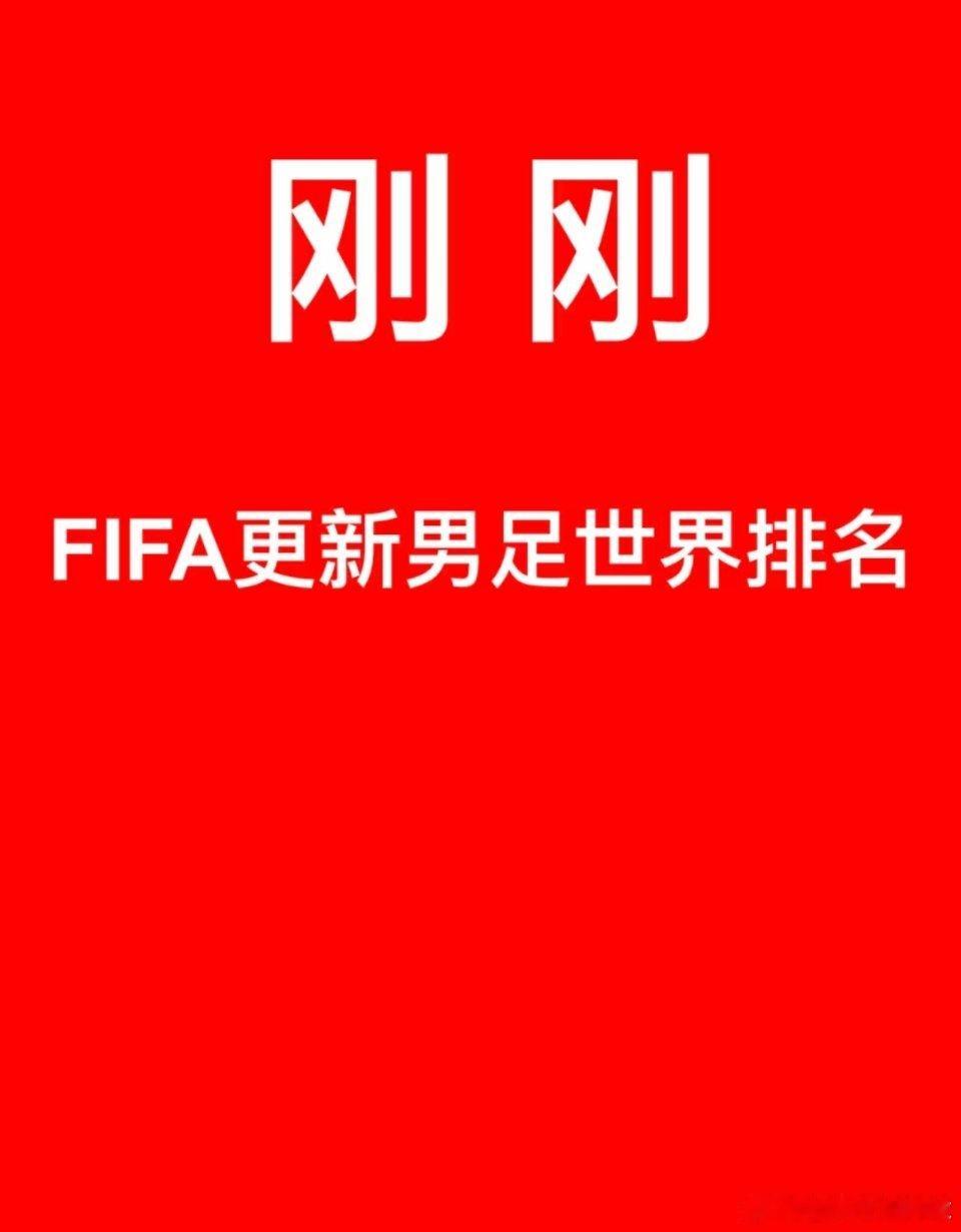 FIFA更新男足世界排名。FIFA更新男足世界排名👉FIFA最新世界排名更新，