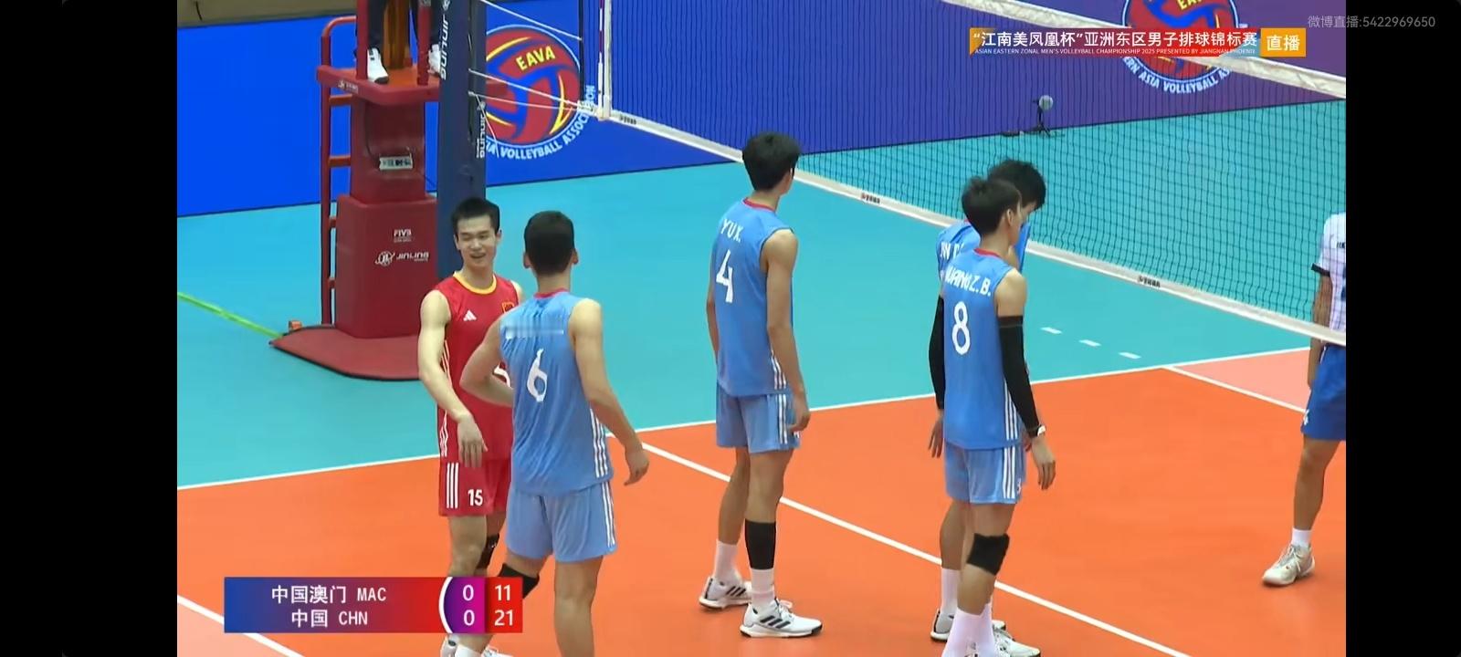 亚洲东区男子排球锦标赛 中国U19男排对阵中国澳门代表队，第一局中国U19男排2