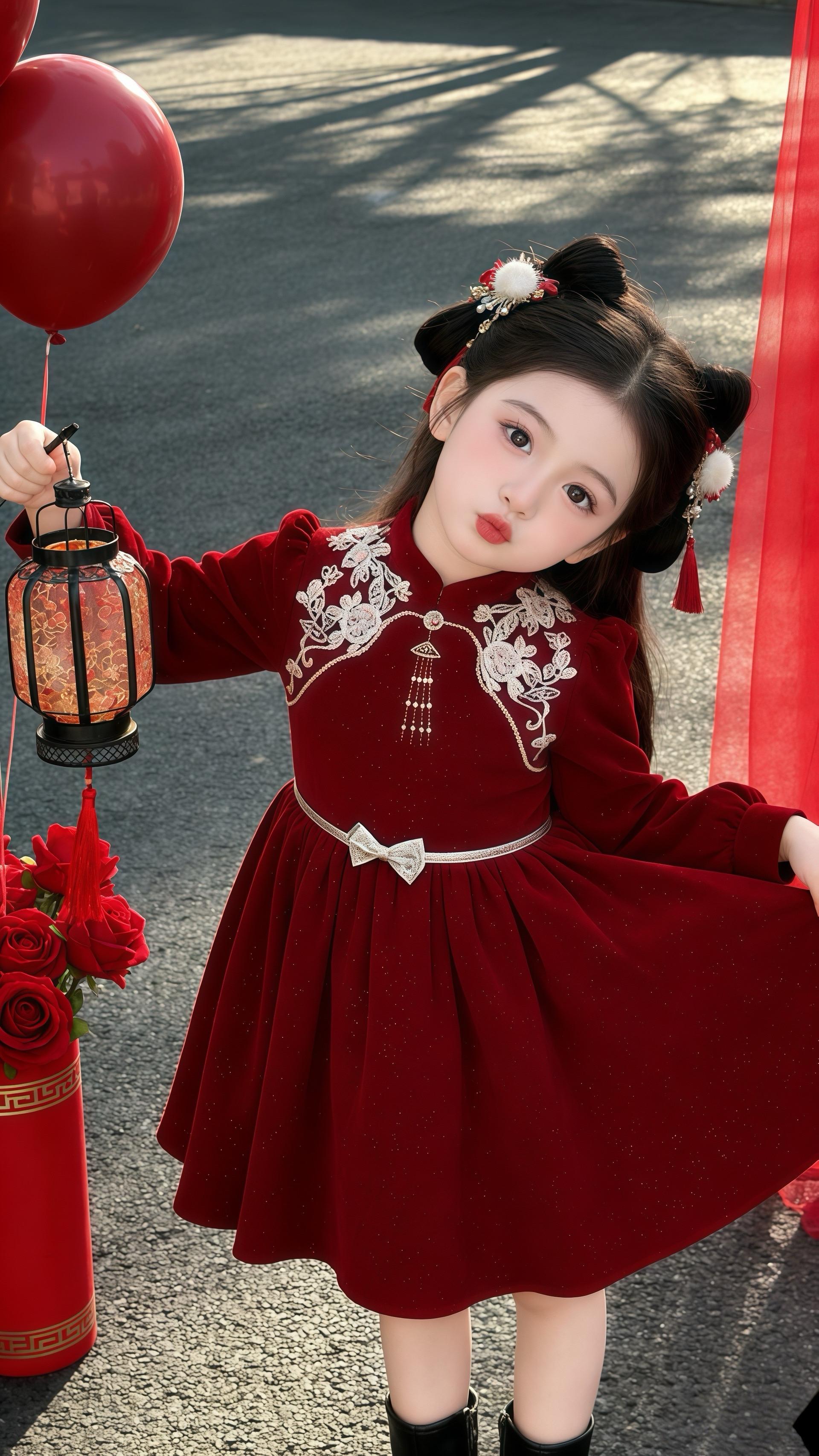 原来穿上古装也可以这么美国风正当红生女儿就要这样穿国风汉服 这是谁家的...