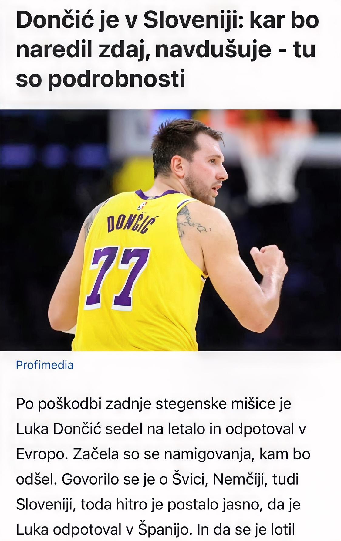 森林狼or火箭？湖人本赛季可没完！
根据斯洛文尼亚媒体的报道，东契奇将在未来几日