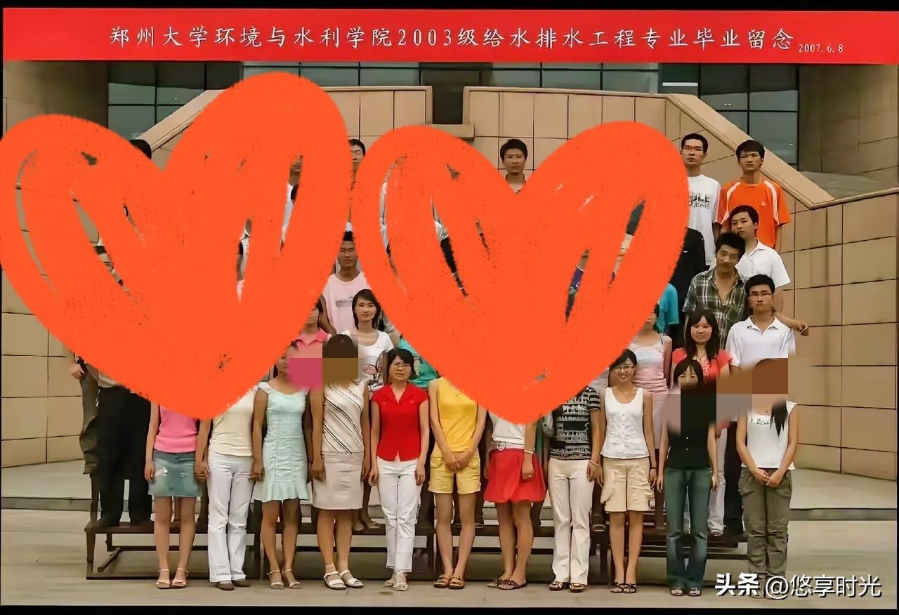 2007年张雪峰在郑州大学的毕业照
张雪峰的专业是给水排水工程，按当时的专业区分