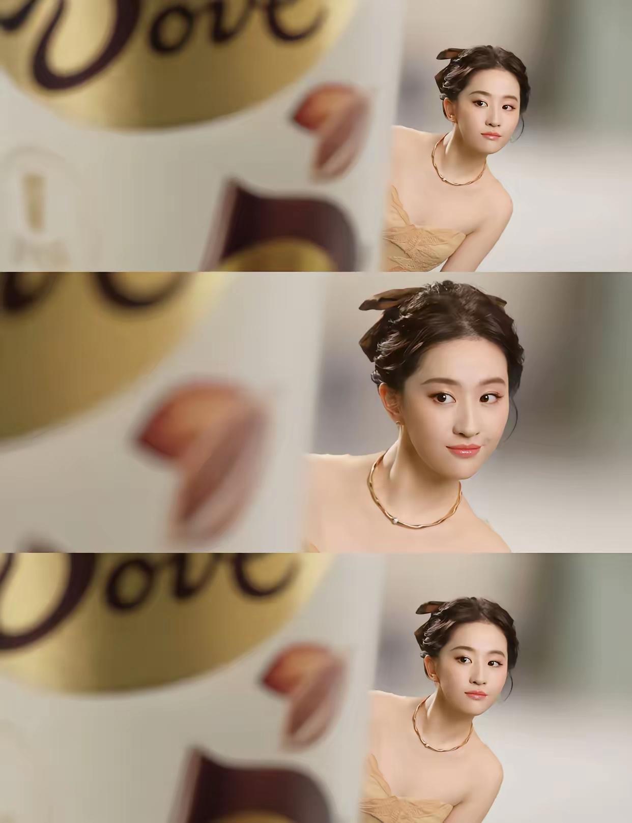 现在全网都在调侃，吃多少德芙才能长刘亦菲这样——38岁对着镜头做猫猫探头，那股子