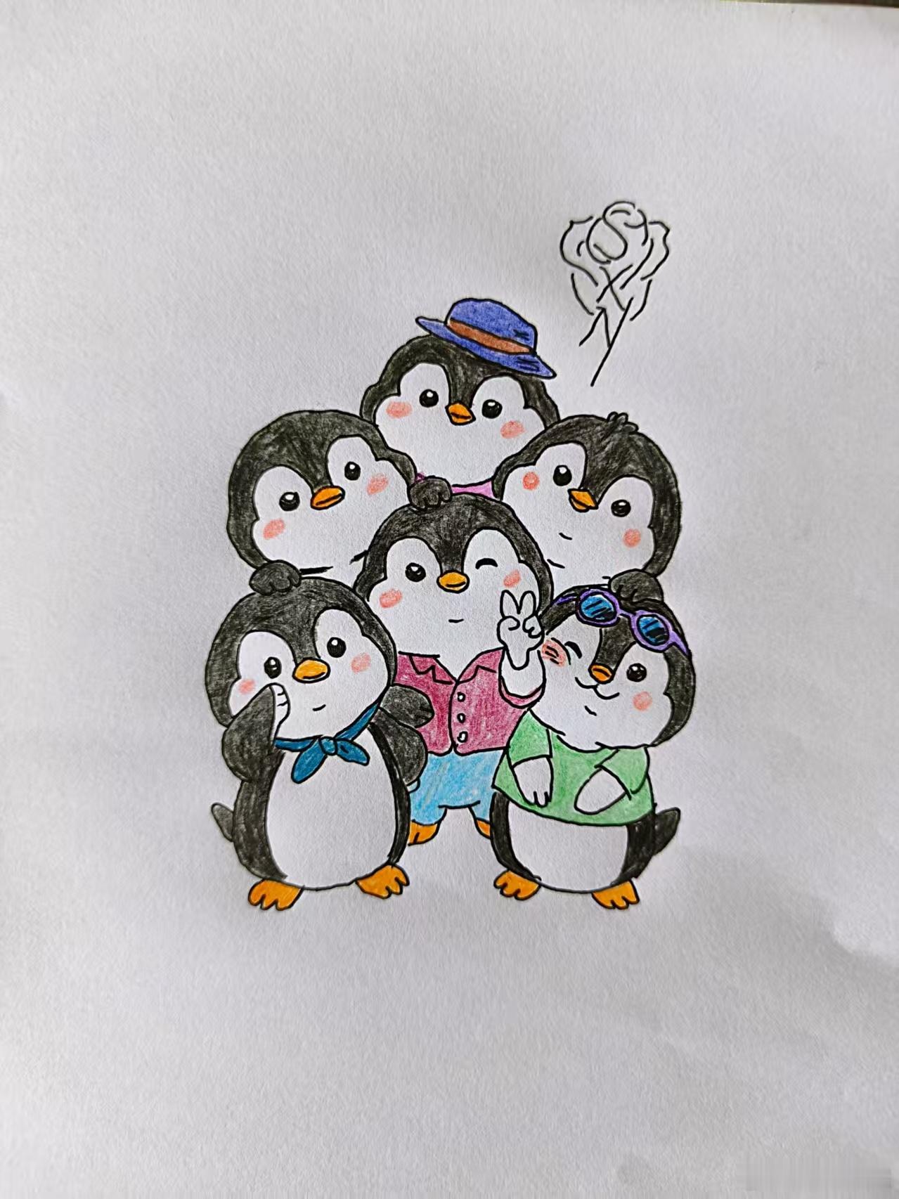 我们是一群美美合照📷的小企鹅🐧。郝熠然和小普洱们在他乡一切顺利呀！注意安全！