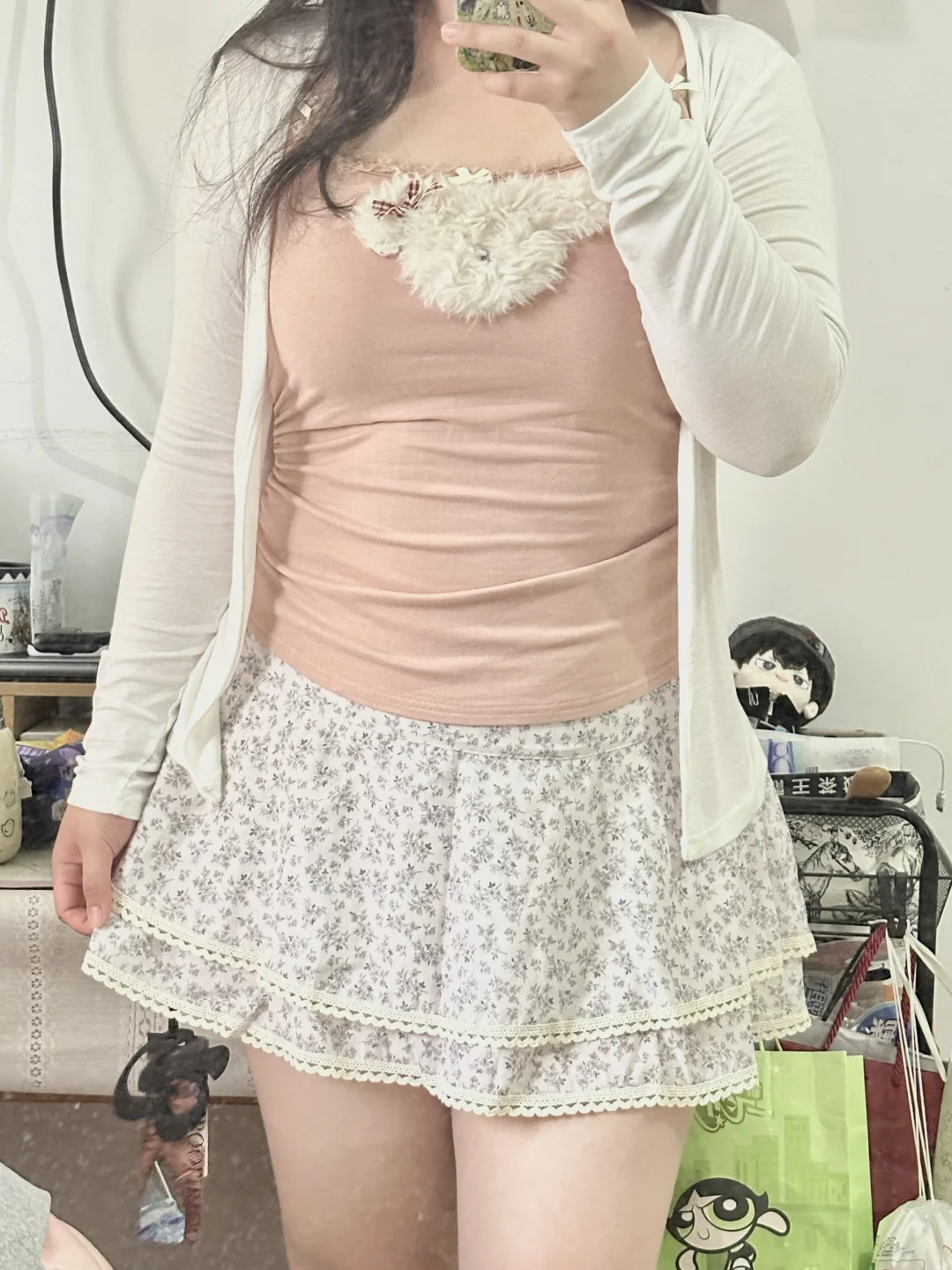 176cm195斤｜大码穿搭｜碎花短裙太可爱了吧🎀
