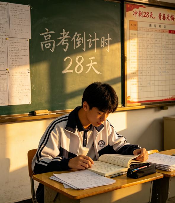 高考倒计时！
去年高考前28天，一个男孩哭着把错题本摔在我桌上：“老师，我每天刷