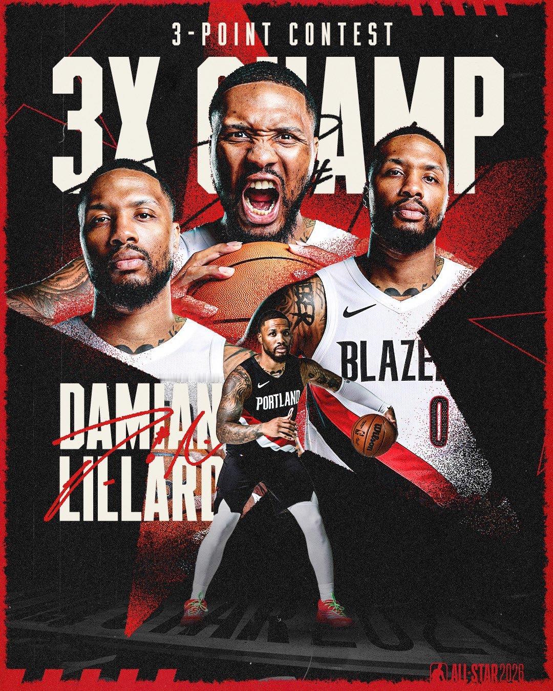 利拉德还没正式复出，就在三分大赛拿了冠军，表哥实力还是强啊。nba