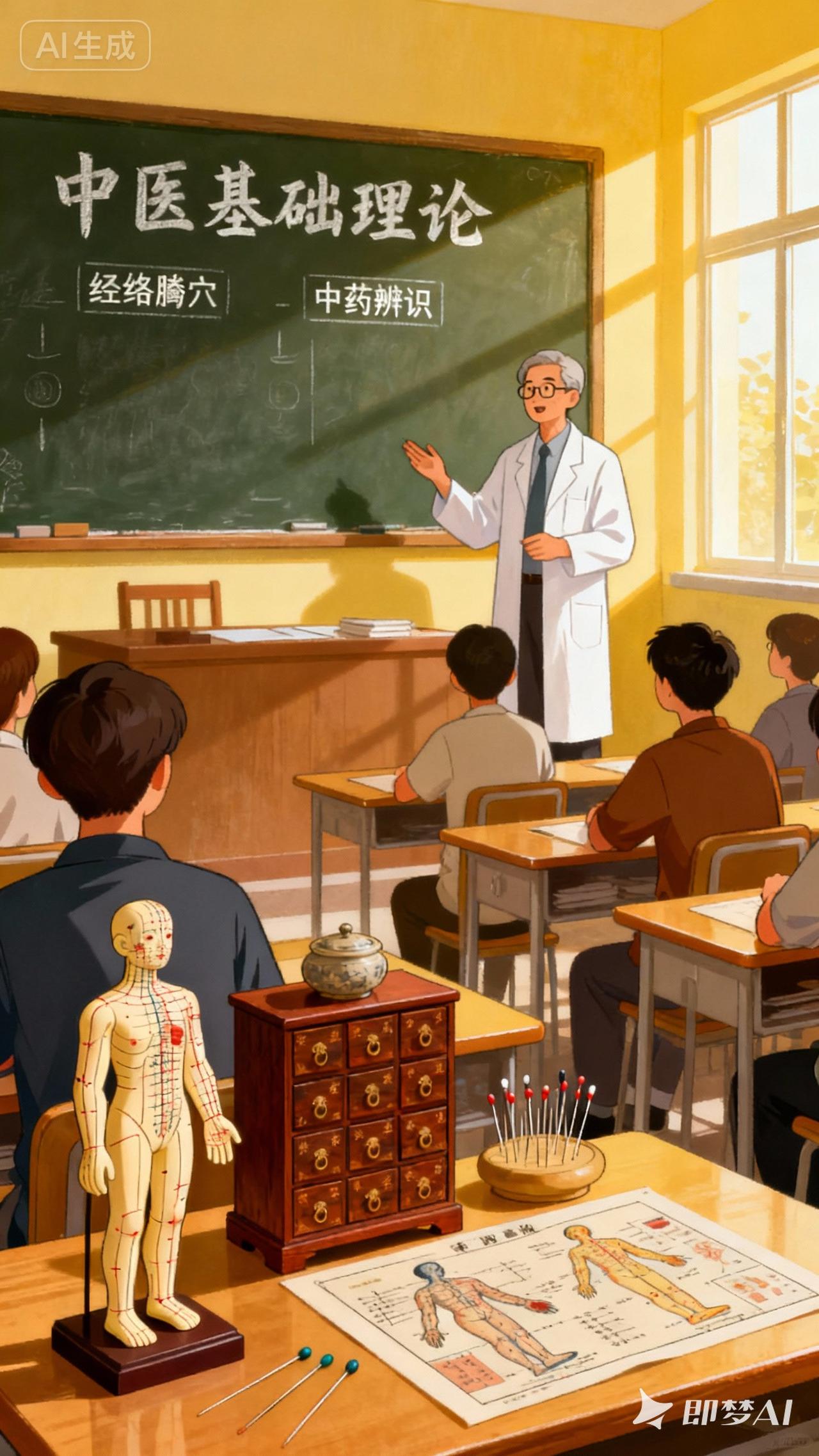 赞成。
中医课走进中小学，
可以让中小学知道自己的健康状态。
现在有很多的大学生