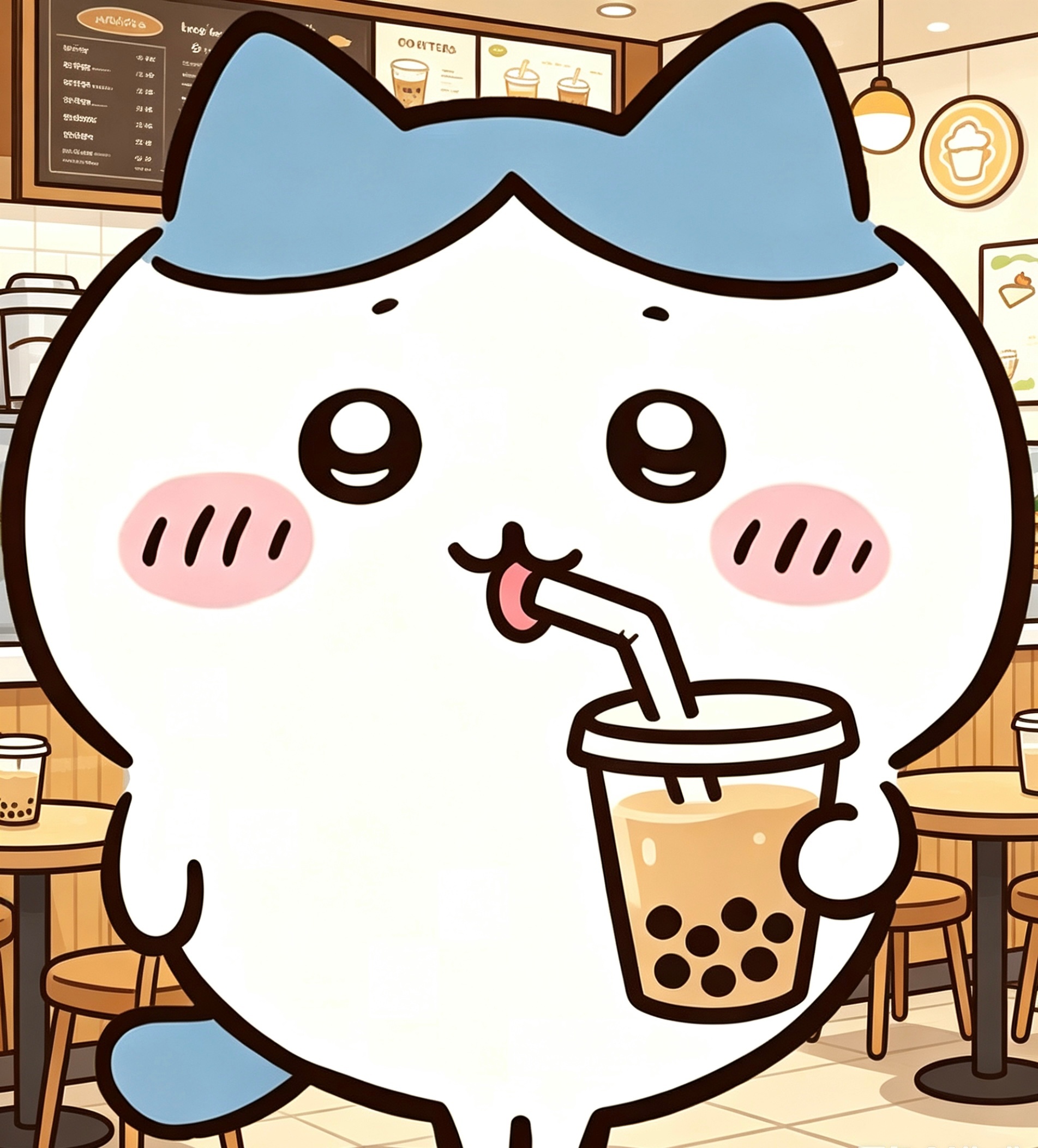 chiikawa吉伊卡哇灵感共创夏日企画珍珠奶茶真滴很好喝呀（ai辅助） 