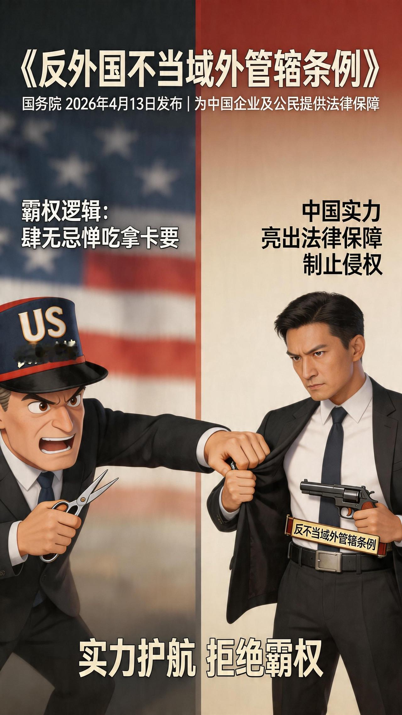 这个条例的出台是中国有实力的象征.！

就好比小偷拿个镊子捏你口袋里东西的时候，