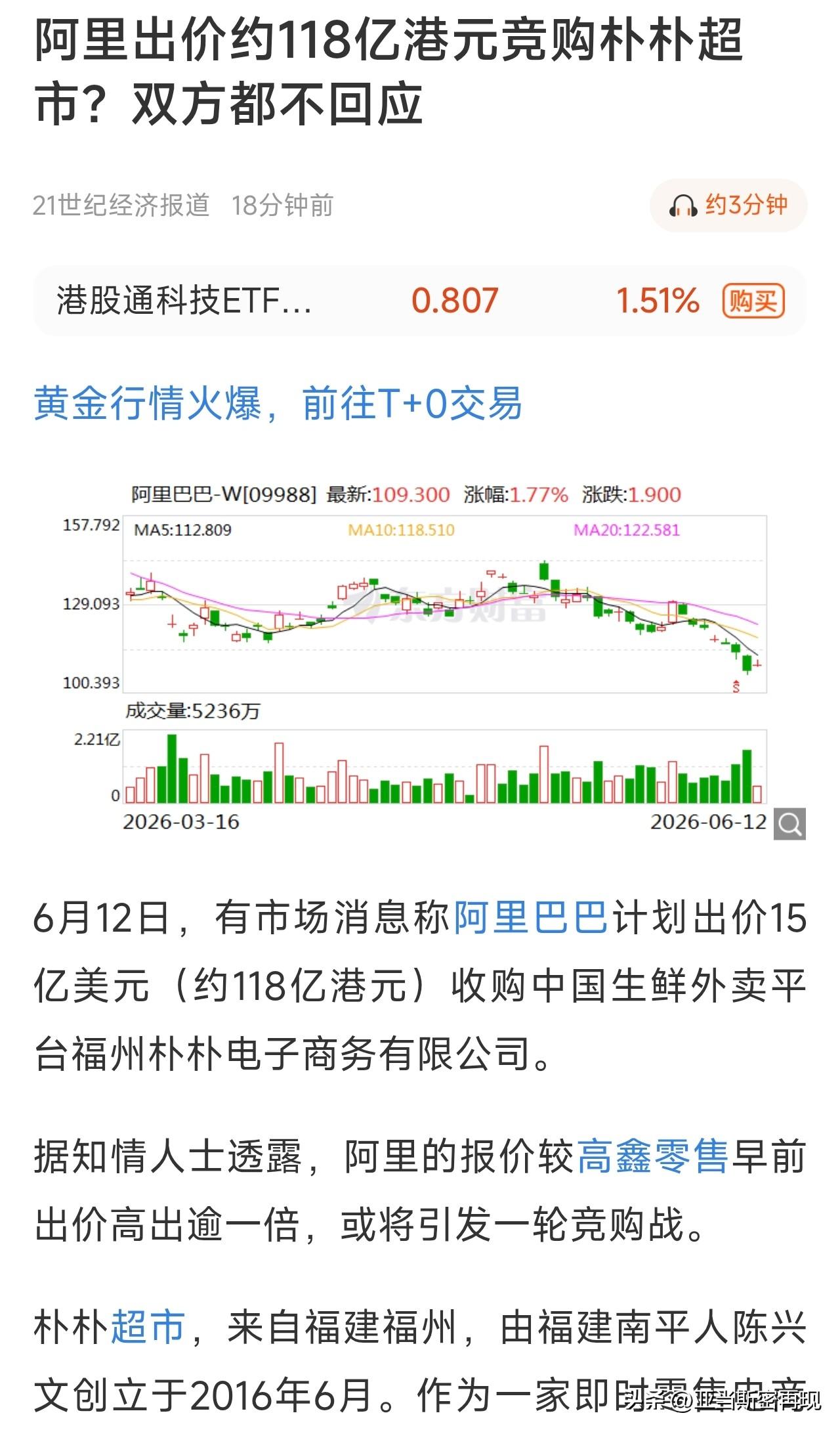 为什么阿里巴巴始终盯着老百姓的菜篮子那点钱？
阿里巴巴又要开始收购了，朴朴超市一