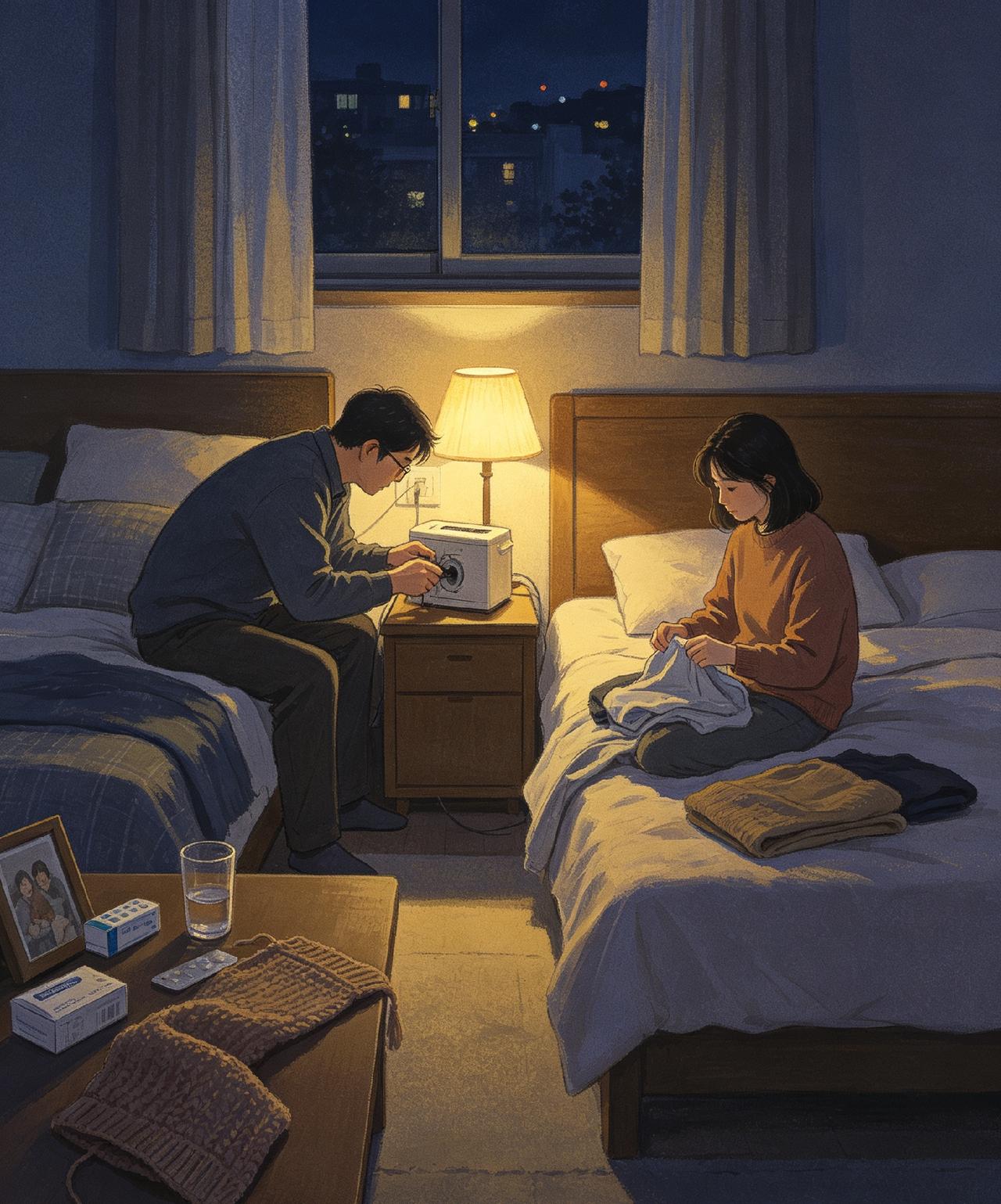 《室友》
同守一间屋檐，
共担柴米与流年。

不再有滚烫情话，
只剩日常的寒暄。