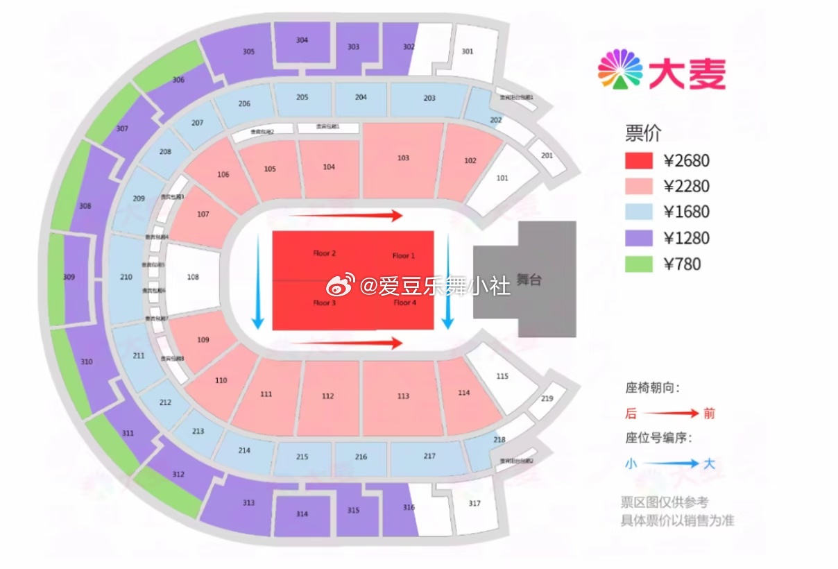 TOP澳门演唱会座位图 没有延伸台 