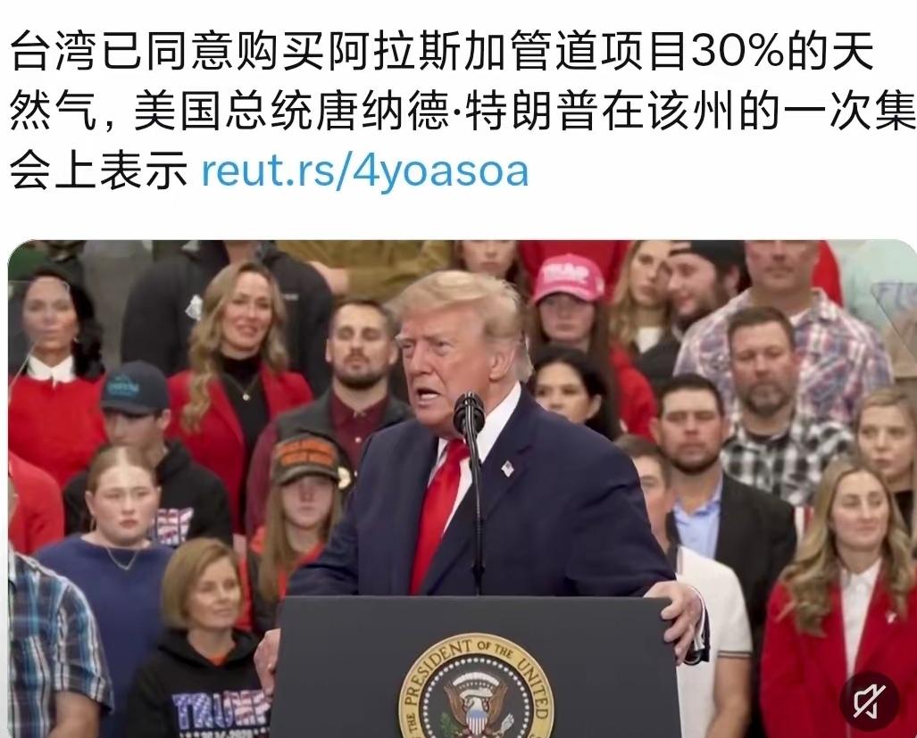 10月13日，在阿拉斯加州的瓦西拉竞选集会演讲时洋洋得意的说:台湾要参与阿拉斯加