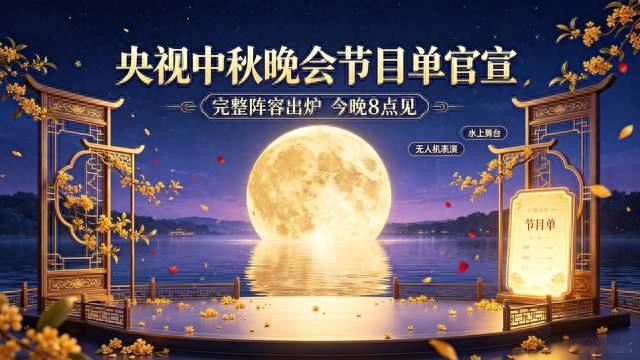标题：官宣！央视中秋晚会完整节目单出炉，明星阵容抢先看