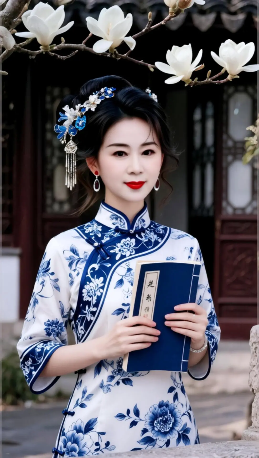 AI青花美人照 ai创作