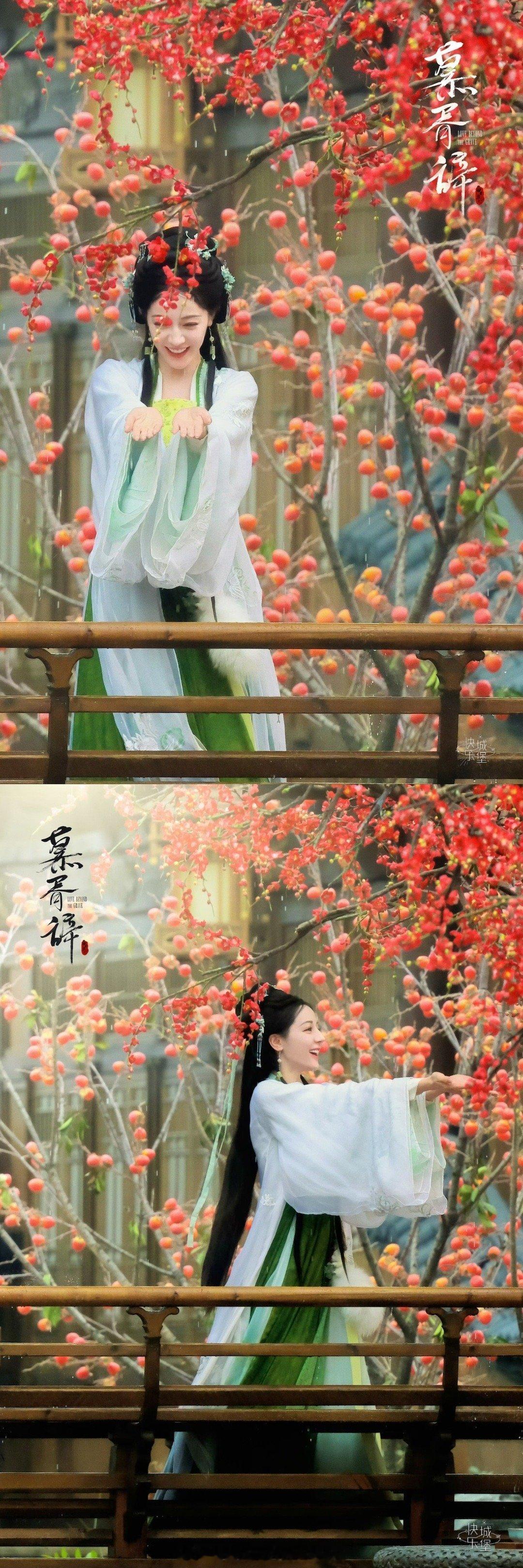 迪丽热巴慕胥辞雨中路透，其姿仿若古画中走出的美人，惊艳无比，令人赞叹。 