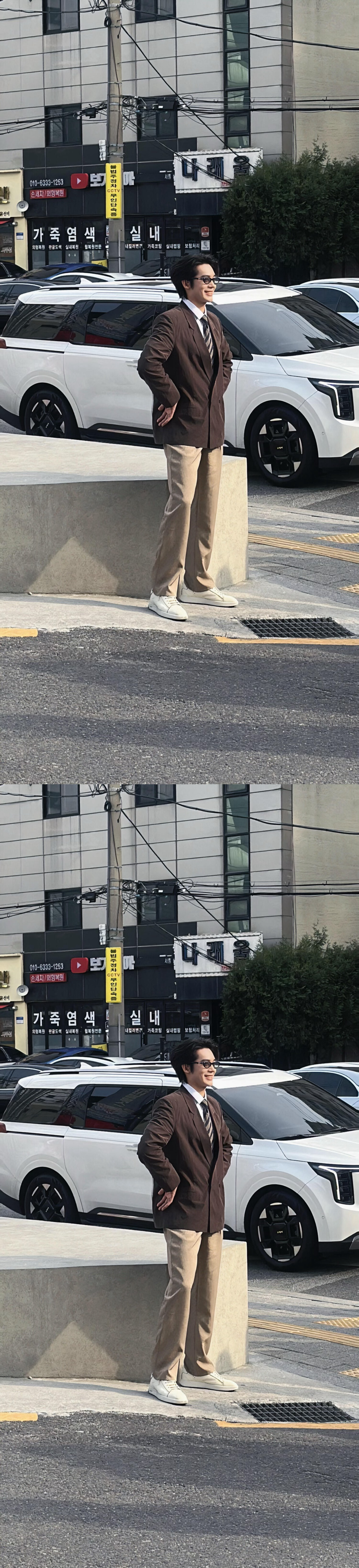 于适韩国路透于适韩国拍摄路透  于适韩国路透 是新鲜的适适 这一身太帅了 站姿可