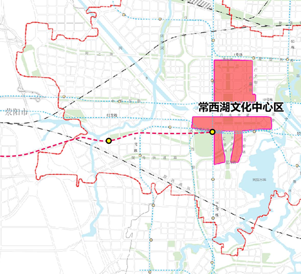 郑州地铁10号线一期和市域快线S2支线并行。
早期10号线是按照中原路郑上路为主
