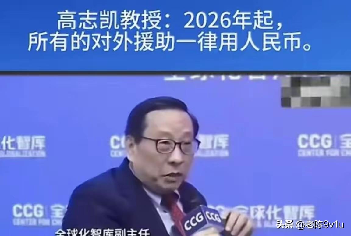高志凯建议2026年起中国对外缴费援助改用人民币结算高志凯建议2026年起中国向
