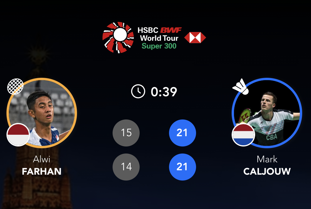 卡尔乔🇳🇱 21-15、21-14 🇮🇩法汉#2024泰国羽毛球大师赛#