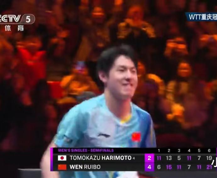 侯英超老师赞扬温瑞博4:2张本智和：无论是技术还是心态，都达到顶级运动员的状态！