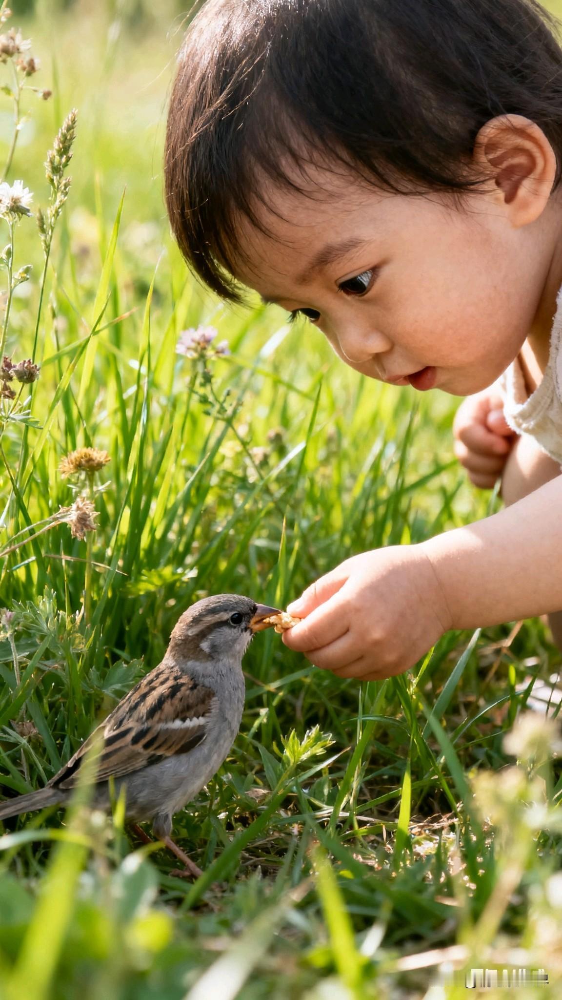 “与大自然亲密接触，喂小鸟的温馨时刻”🌿🐦💕公园美丽景随拍 最美公园随拍