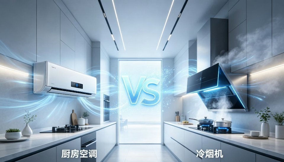 厨房装空调还是装冷烟机不少人第一次听说冷烟机，它是油烟机+制冷一体机，不用额外外