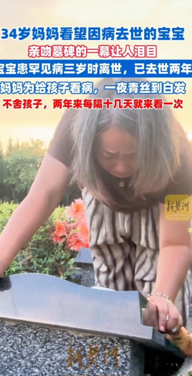 那缕白发刺痛了我的眼——她才三十出头啊。墓园监控拍下的画面里，她俯身轻抚冰凉的墓