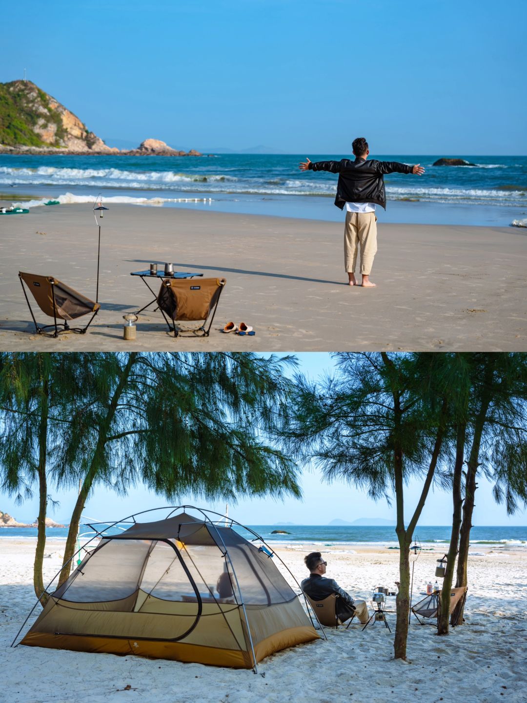 人少❗️小众玻璃海🏖️沙滩露营 赶海 看日出
