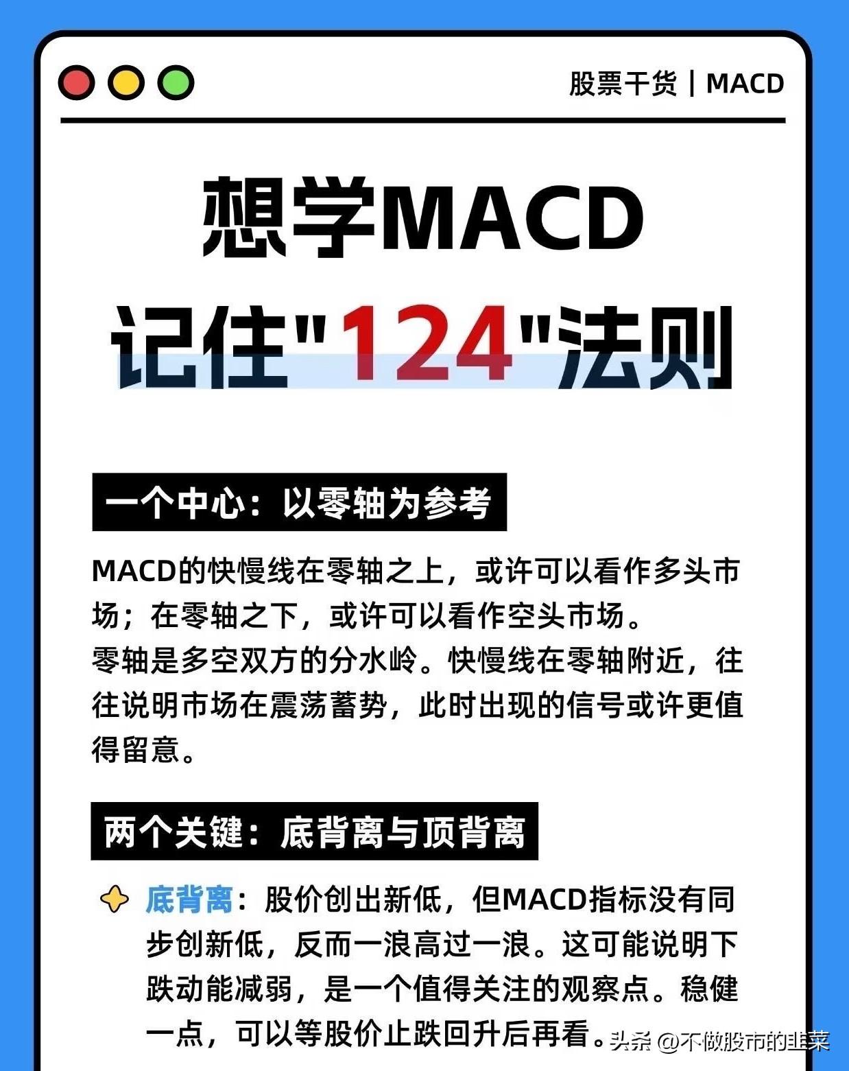 MACD“124法则”，看懂指标不再被行情来回打脸
 
很多人刚开始接触技术指标