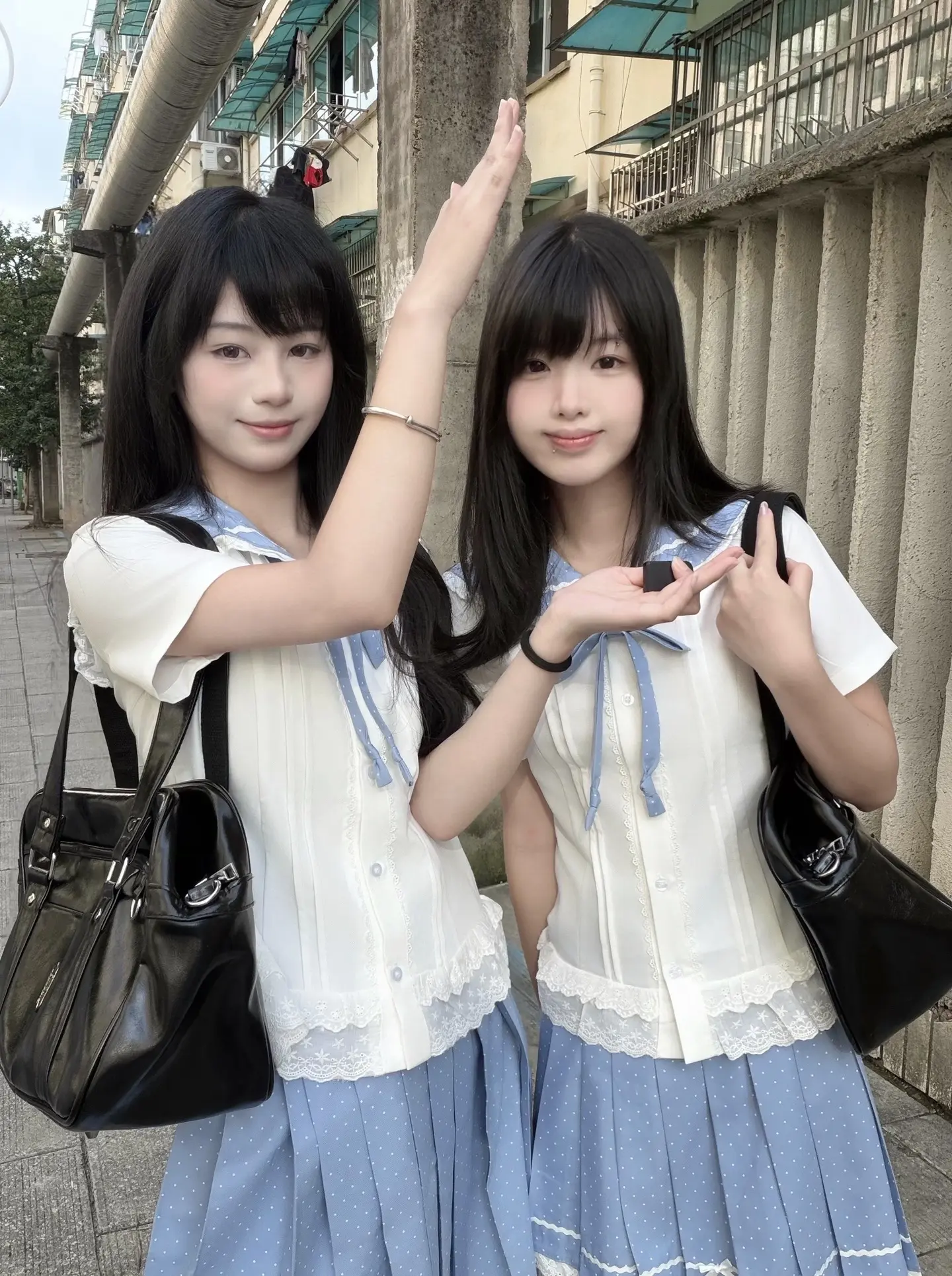 jk双子星 闺蜜jk穿搭 双人jk