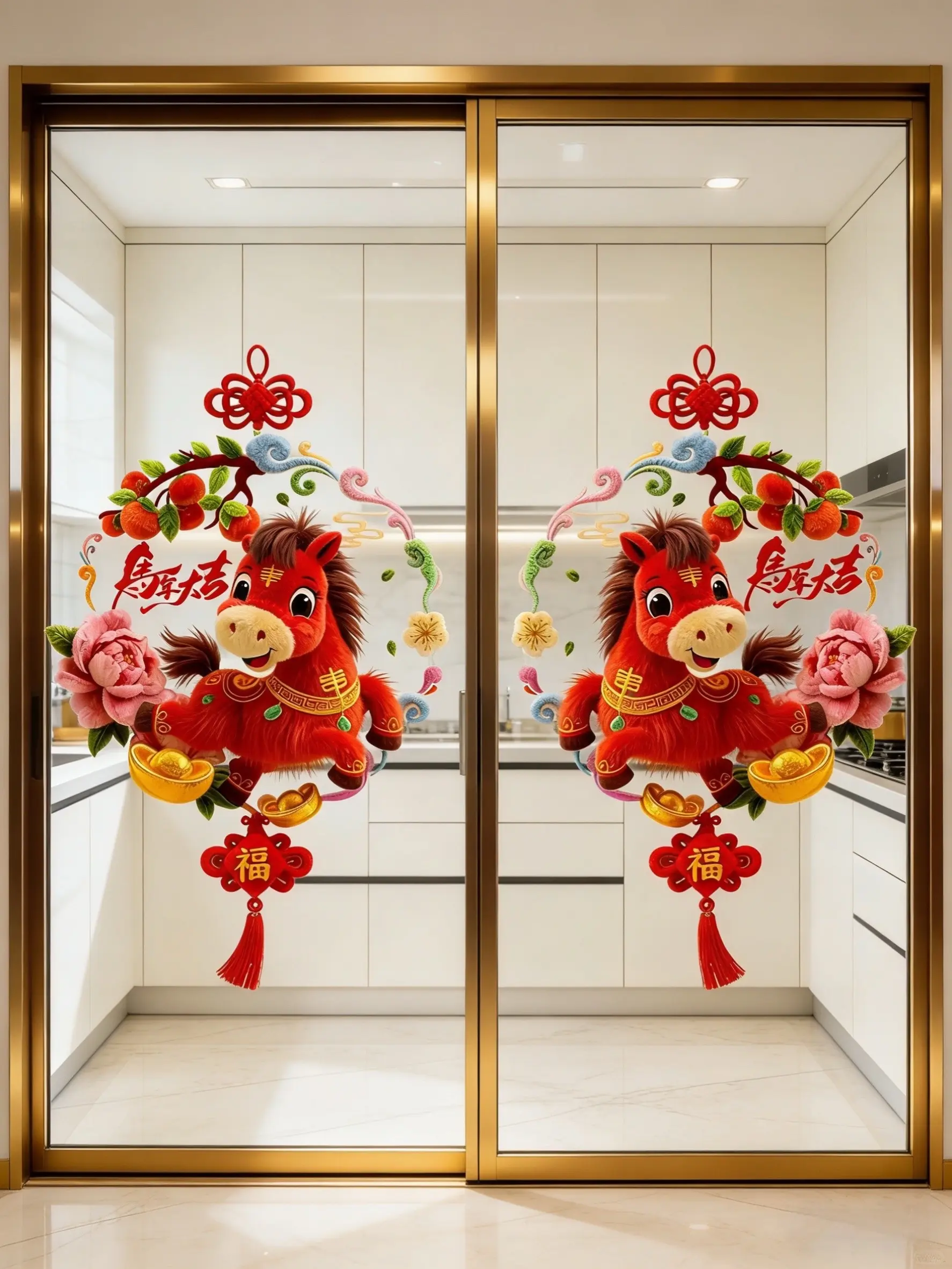 窗花 窗花贴 新年氛围感 马年大吉