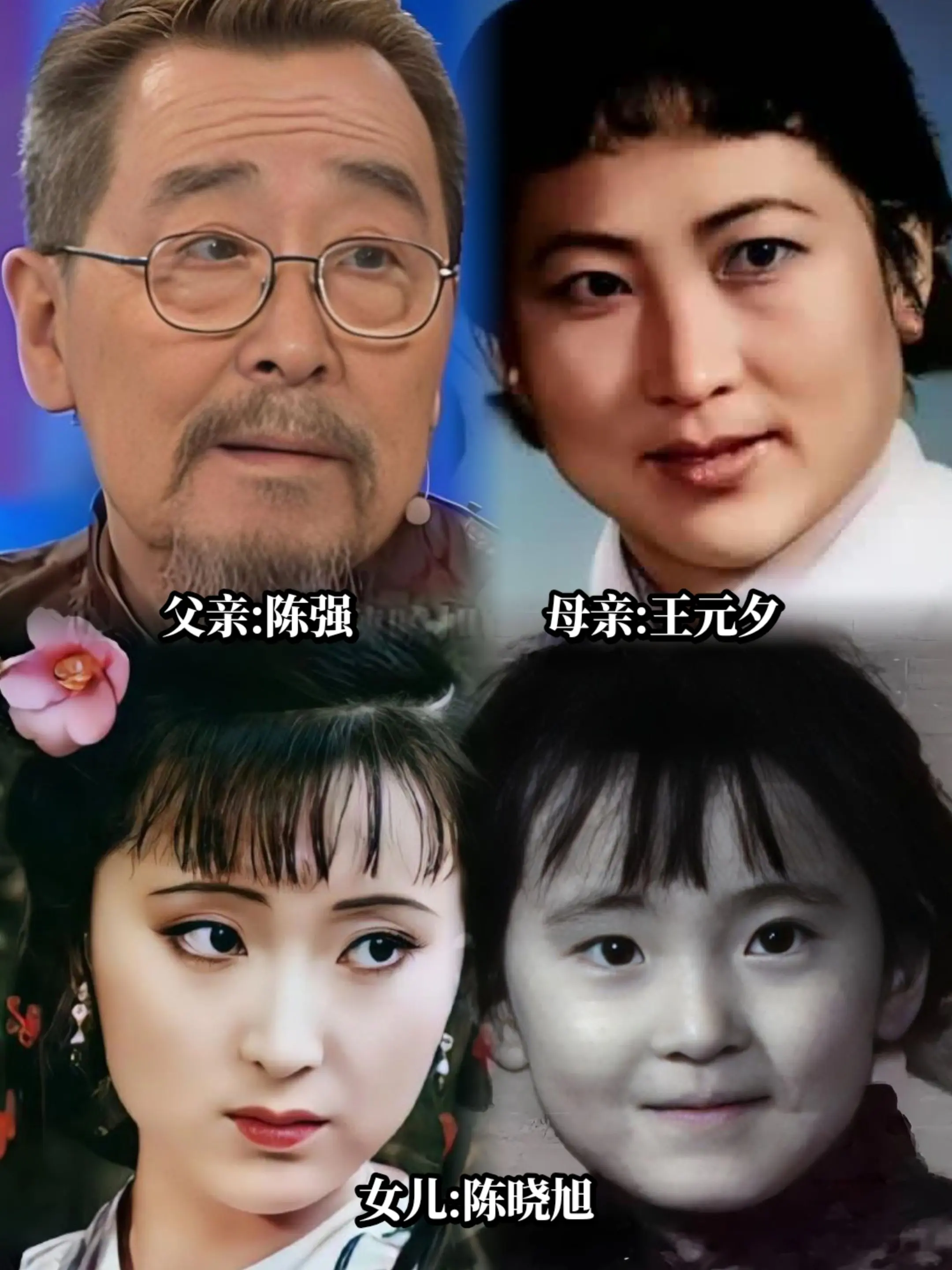 陈晓旭身后：父母与两任丈夫。陈晓旭生于艺术之家，父亲陈强是京剧团导演...