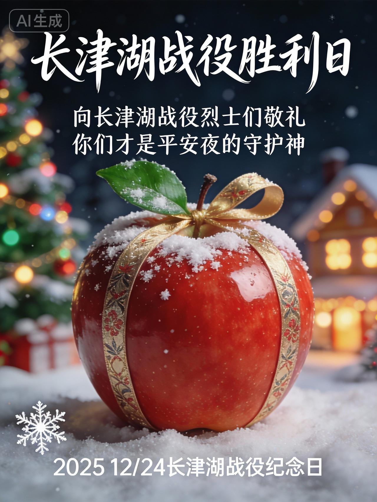 当圣诞歌声响起，别忘长津湖的风雪
 
12月24日的夜晚，城市里圣诞树上的灯光闪