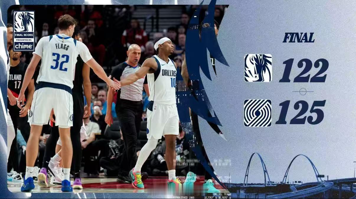 开拓者战胜独行侠开拓者125-122险胜独行侠，阿夫迪亚27+9+11准三双，杨