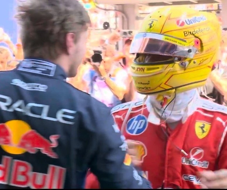 维斯塔潘和安东内利赛后前来恭喜汉密尔顿夺得冠军🏆🥇F12026F1巴塞罗那大