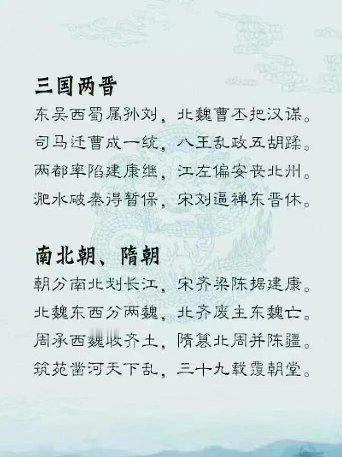 熟记这些，从三皇五帝到清末，基本不懂也能装懂了。 