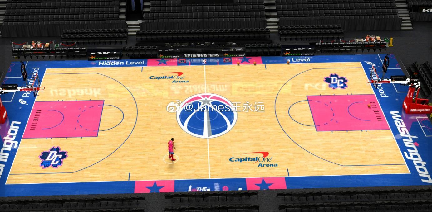 2K14 奇才队城市版球场地板+记分牌LOGO 2026-27 （樱花元素版）e